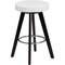 Flash Furniture Trenton Series 24'' High Contemporary Cappuccino Wood Counter Height Stool with White Vinyl Seat